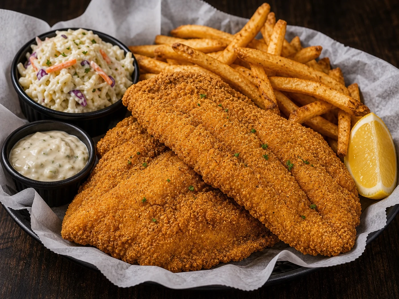Fried Catfish Basket — illustrative serving suggestion