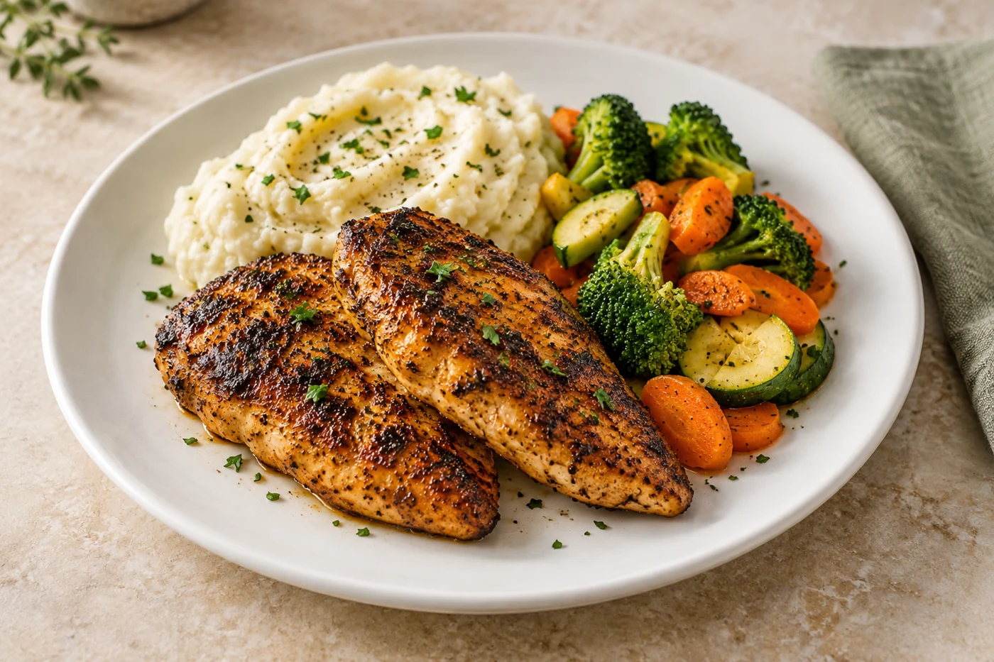 Grilled Chicken Plate — illustrative serving suggestion