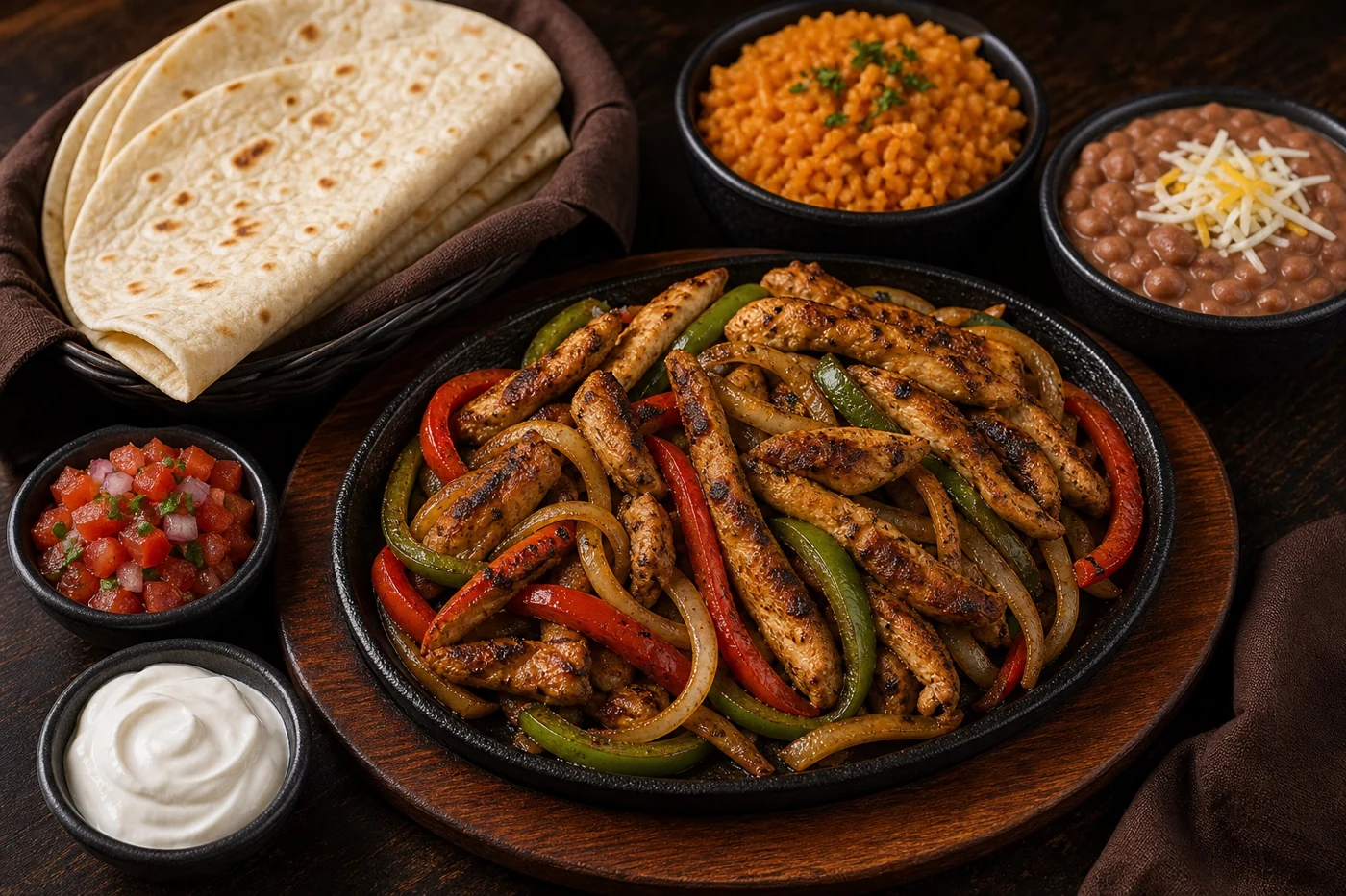 Sizzling Fajitas — illustrative serving suggestion
