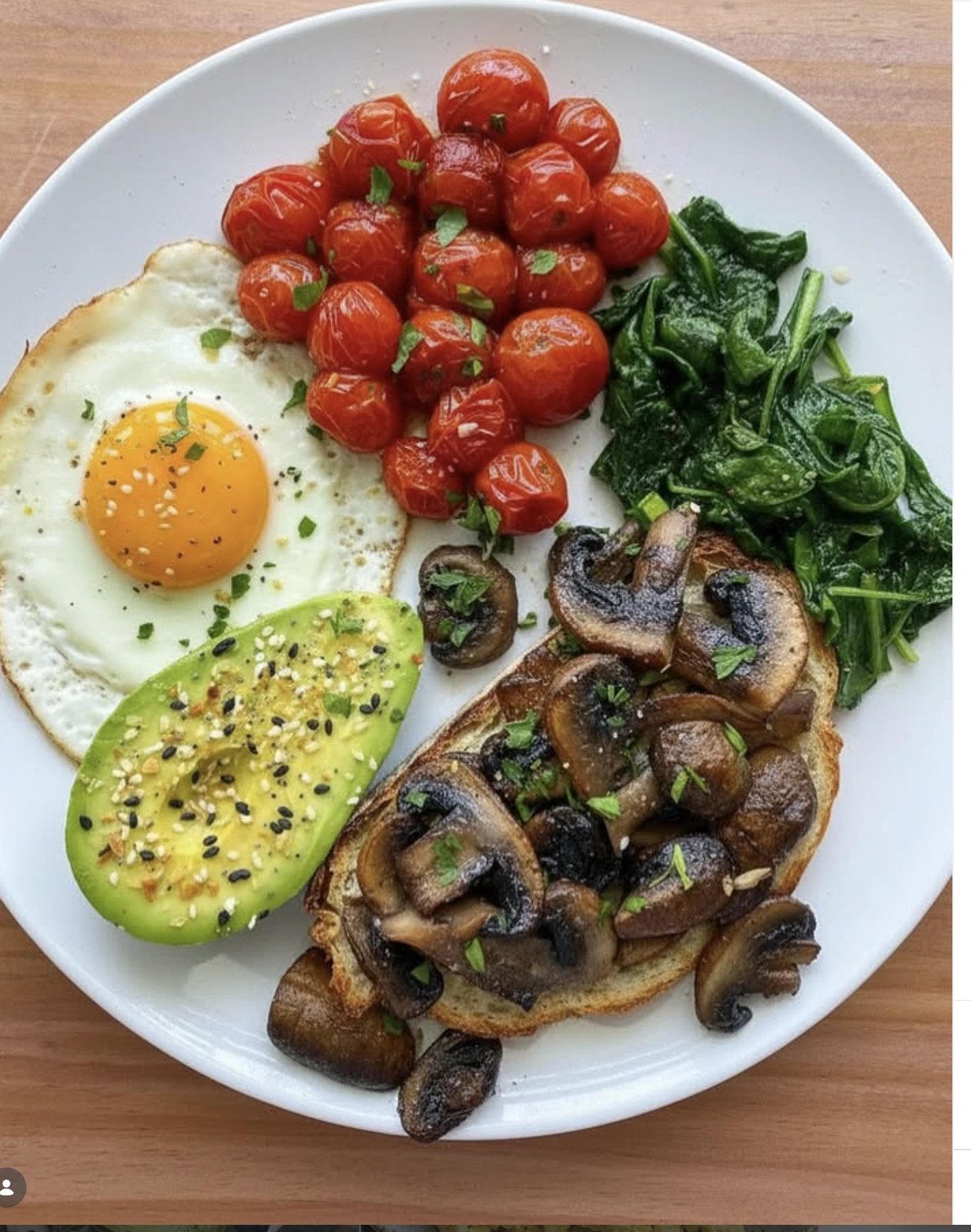 Mushroom & Avocado Brunch Plate
